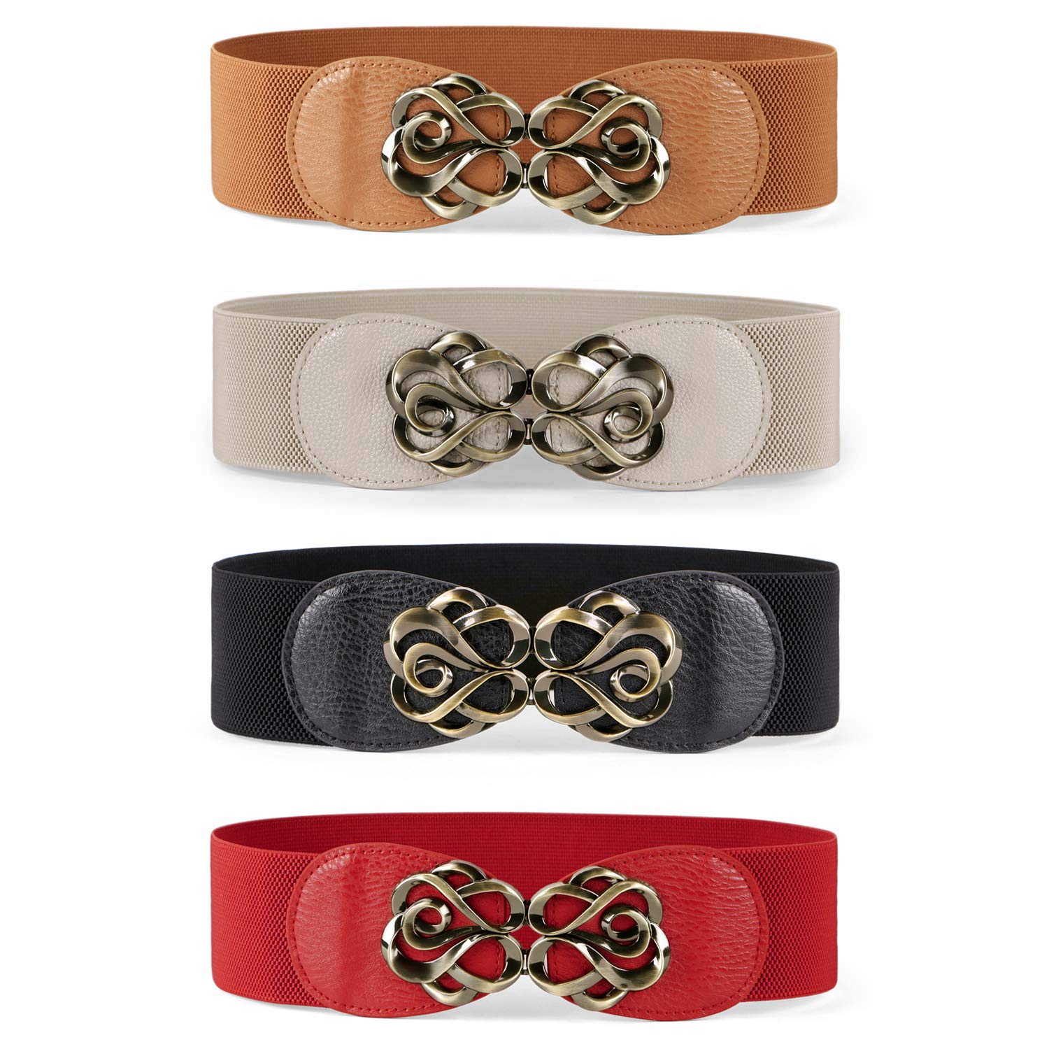 Cinturones Jasgood Para Mujer, Vintage, Elásticos Y Anchos, Paquete De 4 - Venta Internacional.