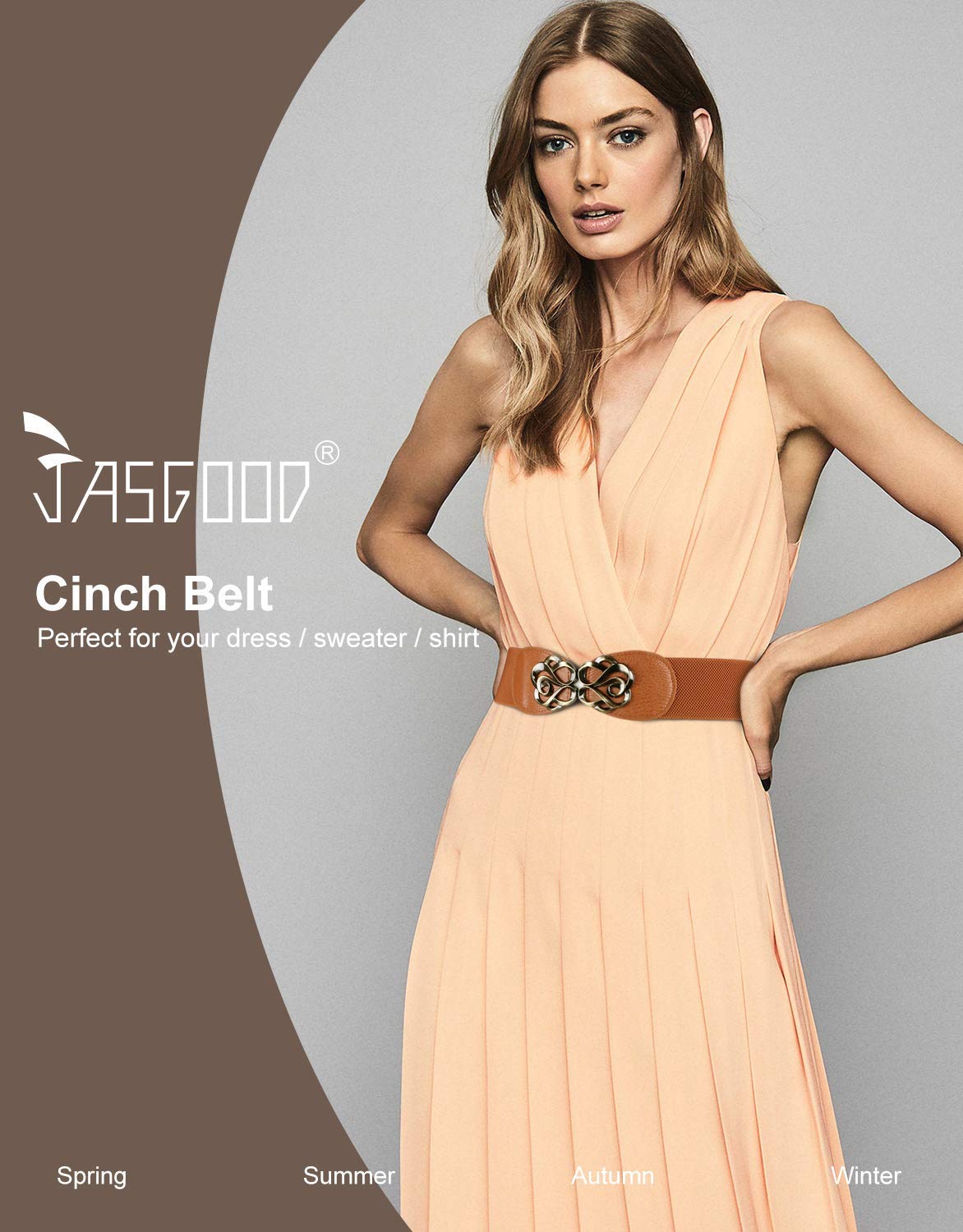 Foto 2 | Cinturones Jasgood Para Mujer, Vintage, Elásticos Y Anchos, Paquete De 4 - Venta Internacional.