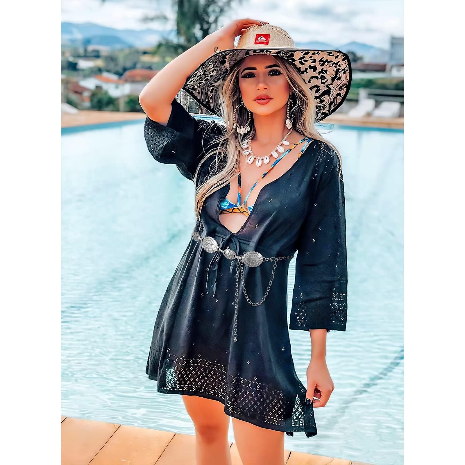 Foto 3 | Cinturón De Cadena Xzqtive Para Mujer, Estilo Bohemio, Para Vestidos, Jeans - Venta Internacional.