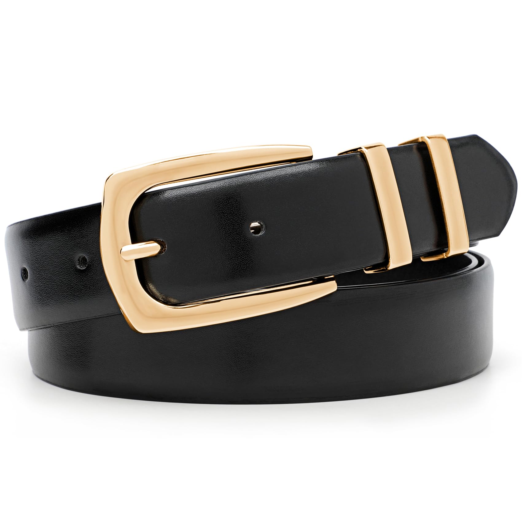 Foto 2 pulgar | Cinturón De Piel Whippy Para Mujer, Para Pantalones Vaqueros, Negro Con Hebilla Dorada - Venta Internacional.