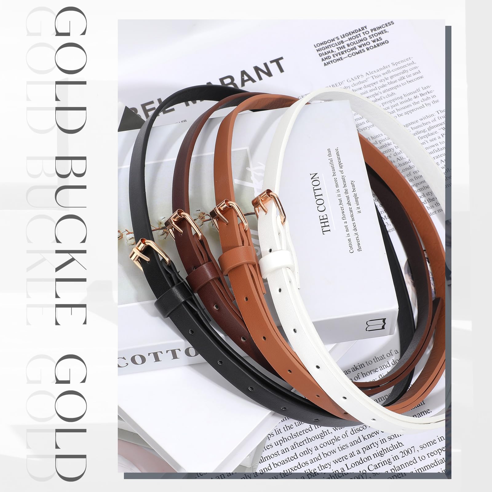 Foto 8 pulgar | Cinturón De Piel Ajustado Jasgood Para Mujer, Paquete De 4 - Venta Internacional.