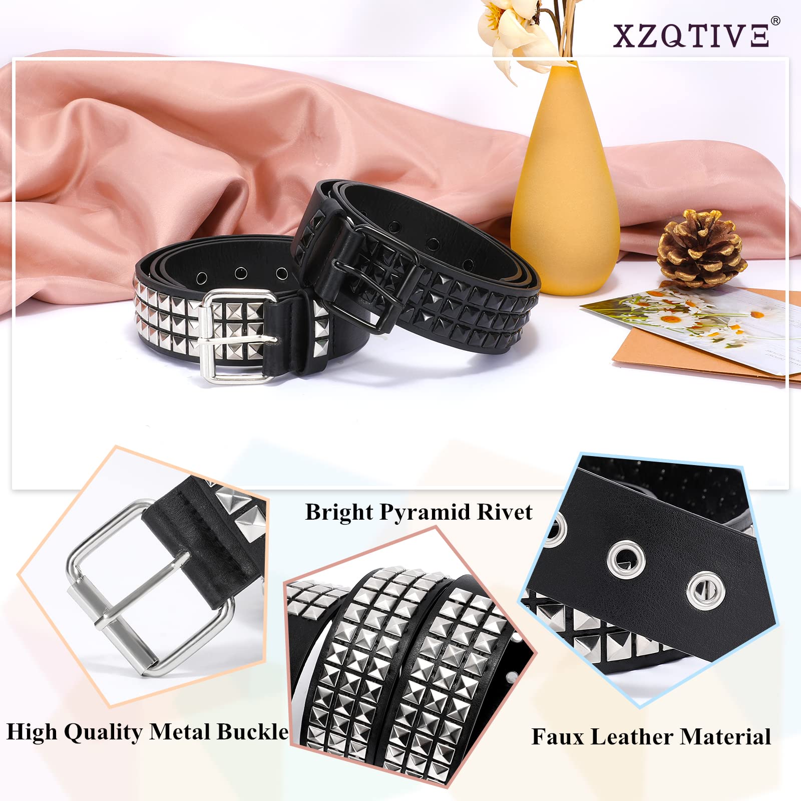 Foto 3 pulgar | Cinturón Con Tachuelas Xzqtive Metal Punk Rock Rivet Para Mujer/hombre - Venta Internacional.