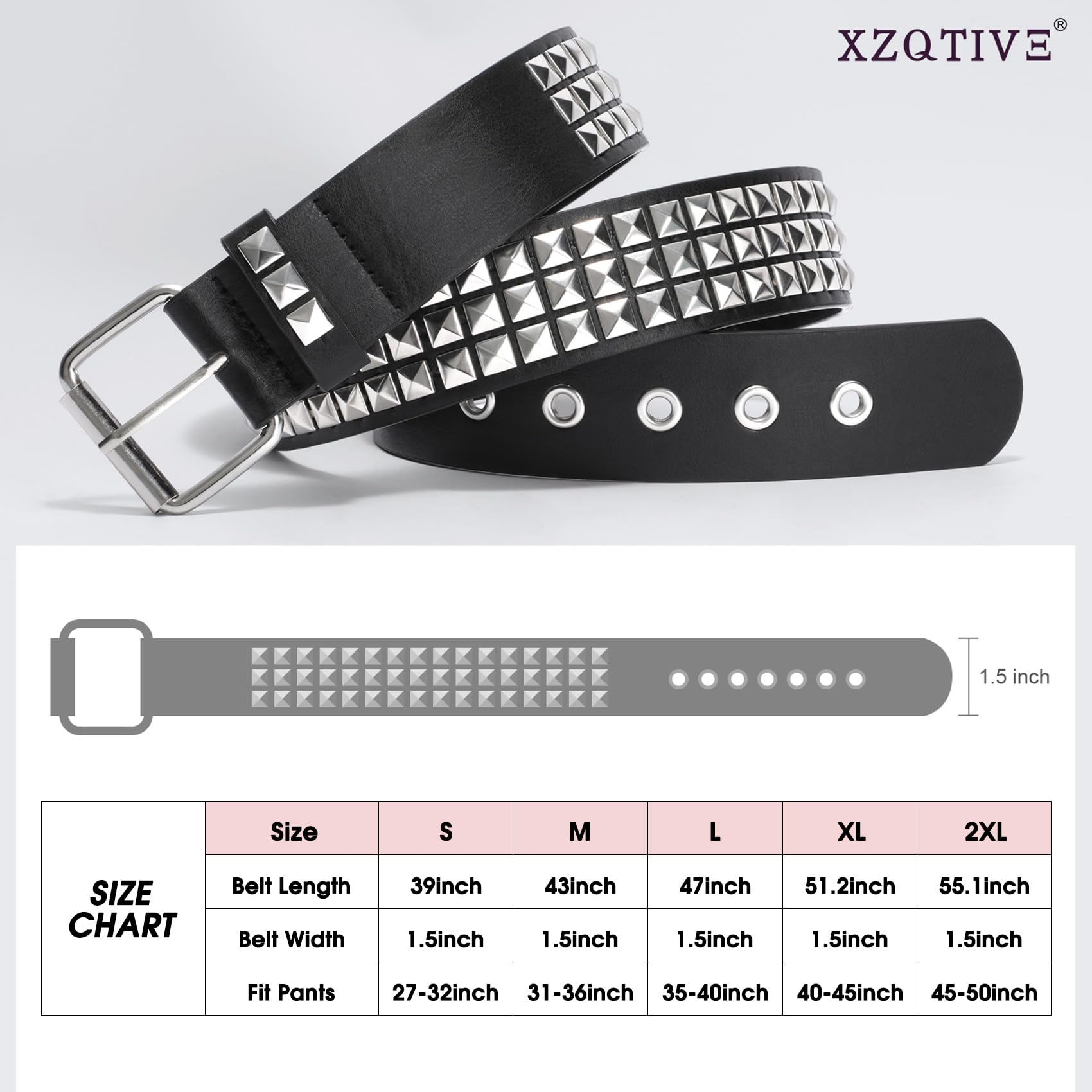 Foto 7 pulgar | Cinturón Con Tachuelas Xzqtive Metal Punk Rock Rivet Para Mujer/hombre - Venta Internacional.