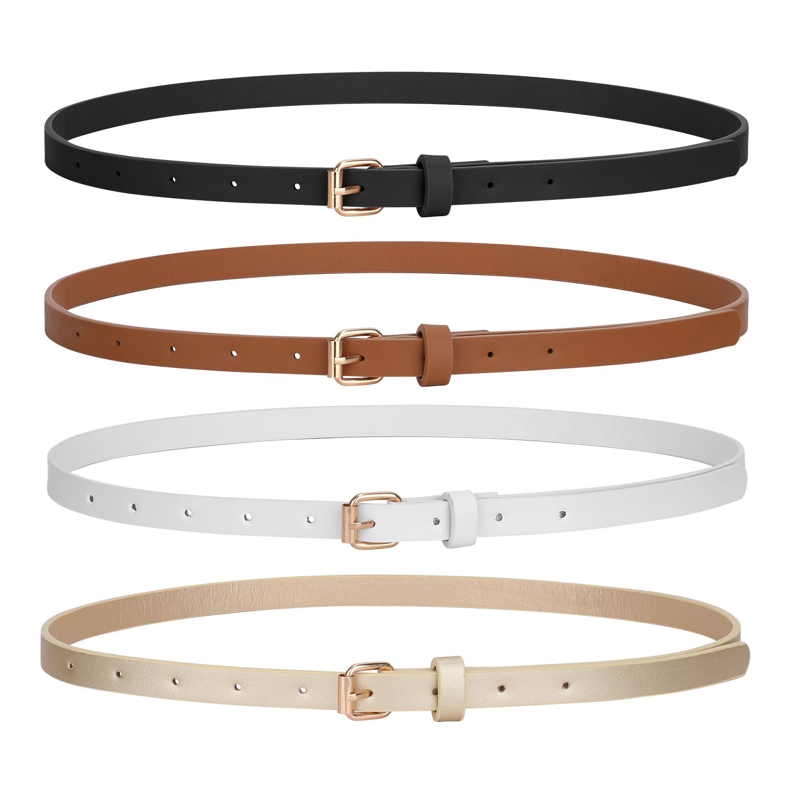 Cinturón De Piel Ajustado Jasgood Para Mujer, Paquete De 4 - Venta Internacional.