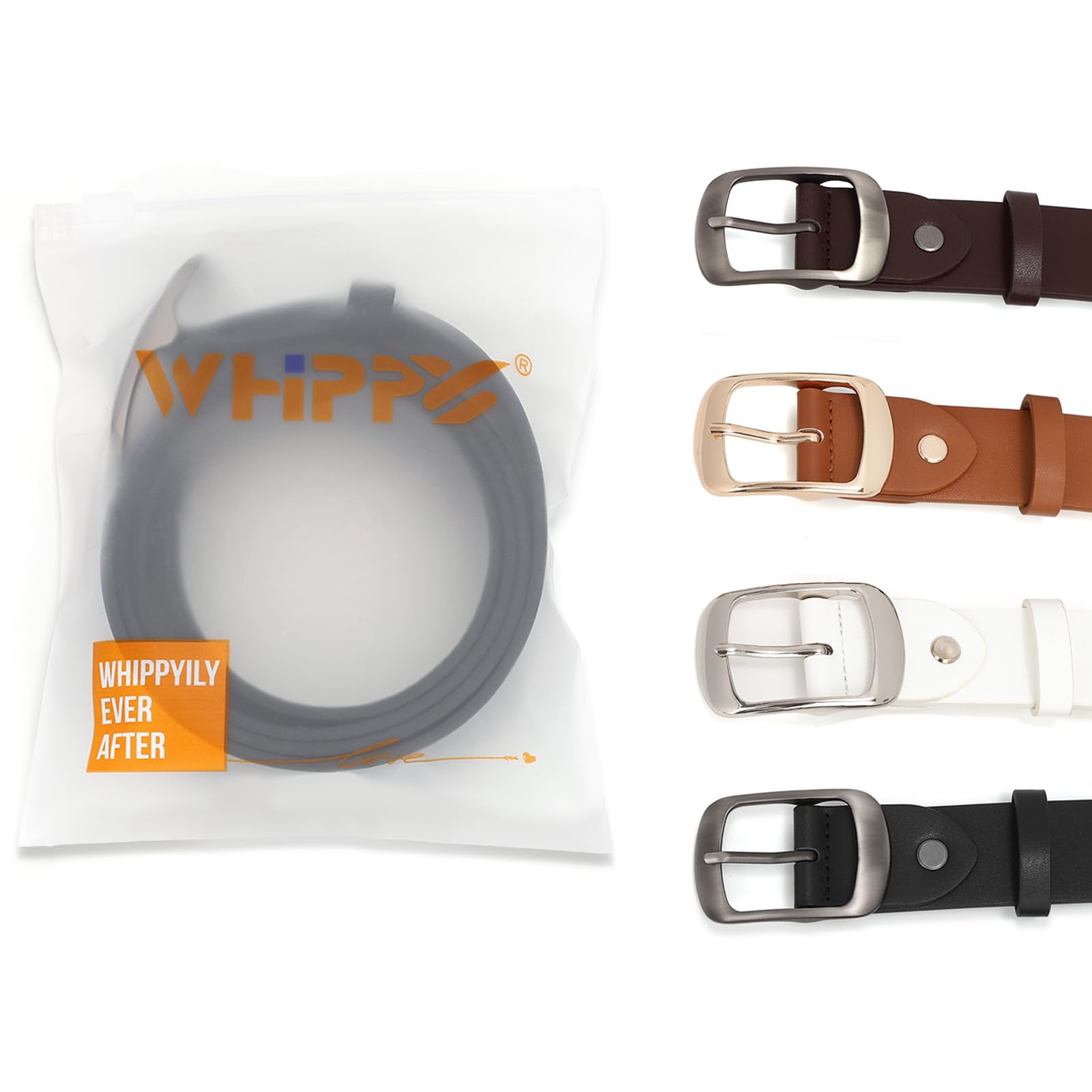 Foto 4 | Cinturón De Piel Whippy Para Mujer, Pantalones Vaqueros Con Hebilla, Color Negro - Venta Internacional.