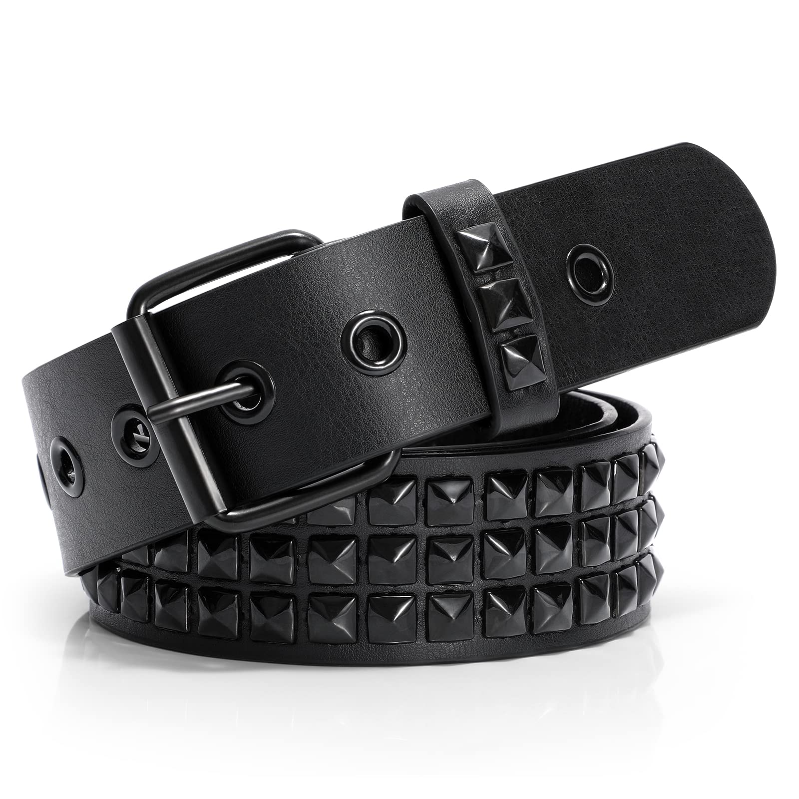 Foto 2 pulgar | Cinturón Con Tachuelas Xzqtive Punk Rivet Leather Para Mujer/hombre Negro - Venta Internacional.