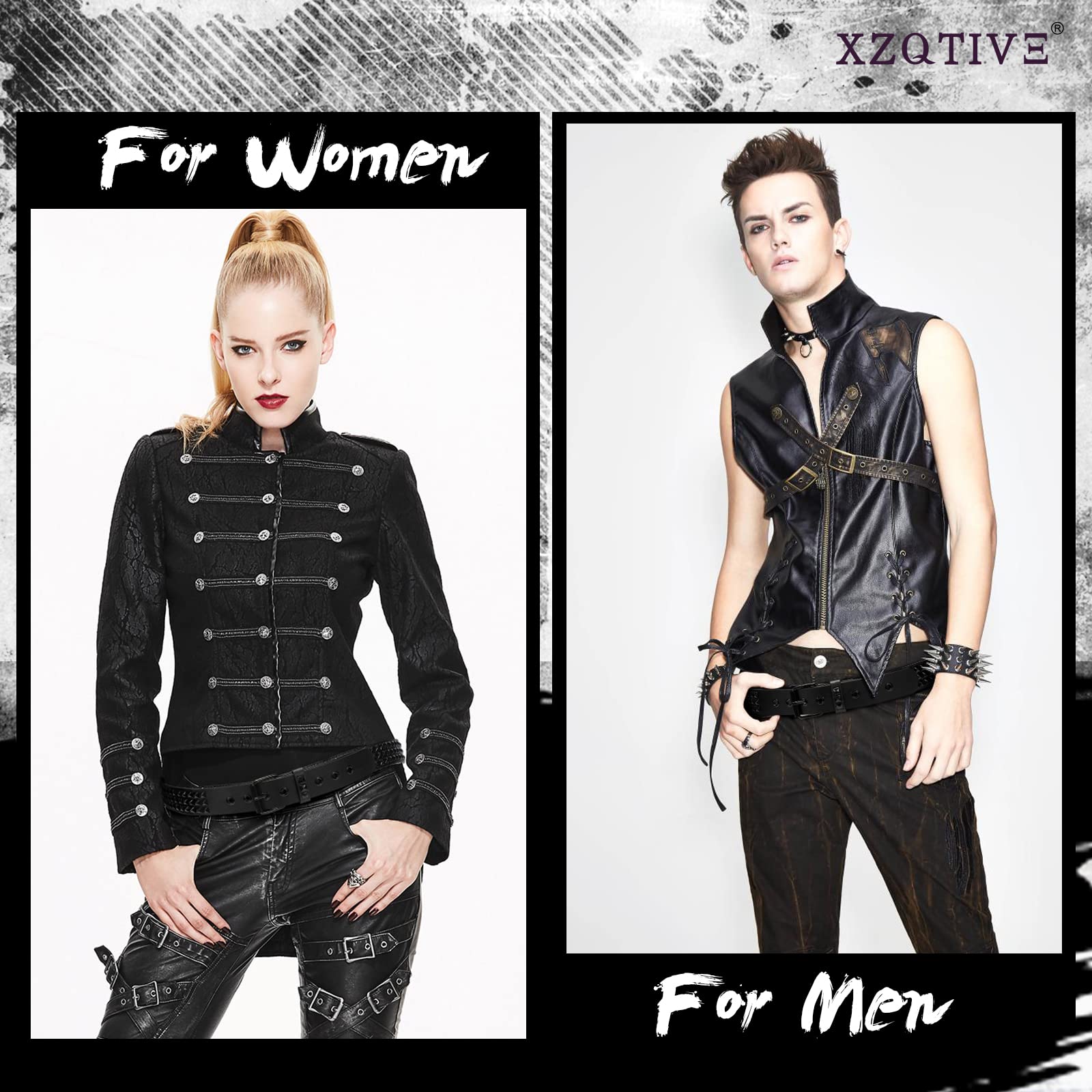 Foto 6 pulgar | Cinturón Con Tachuelas Xzqtive Punk Rivet Leather Para Mujer/hombre Negro - Venta Internacional.