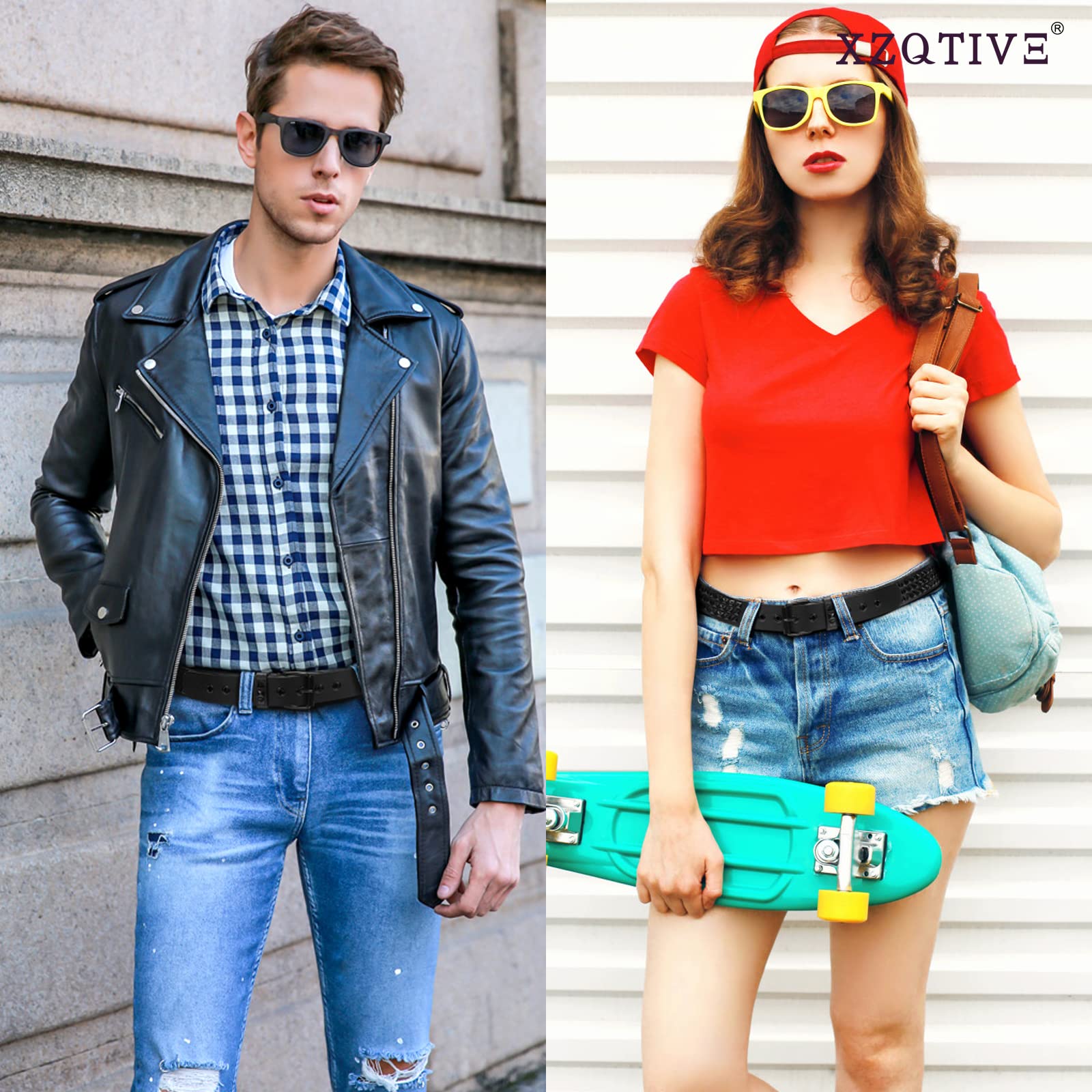 Foto 7 pulgar | Cinturón Con Tachuelas Xzqtive Punk Rivet Leather Para Mujer/hombre Negro - Venta Internacional.