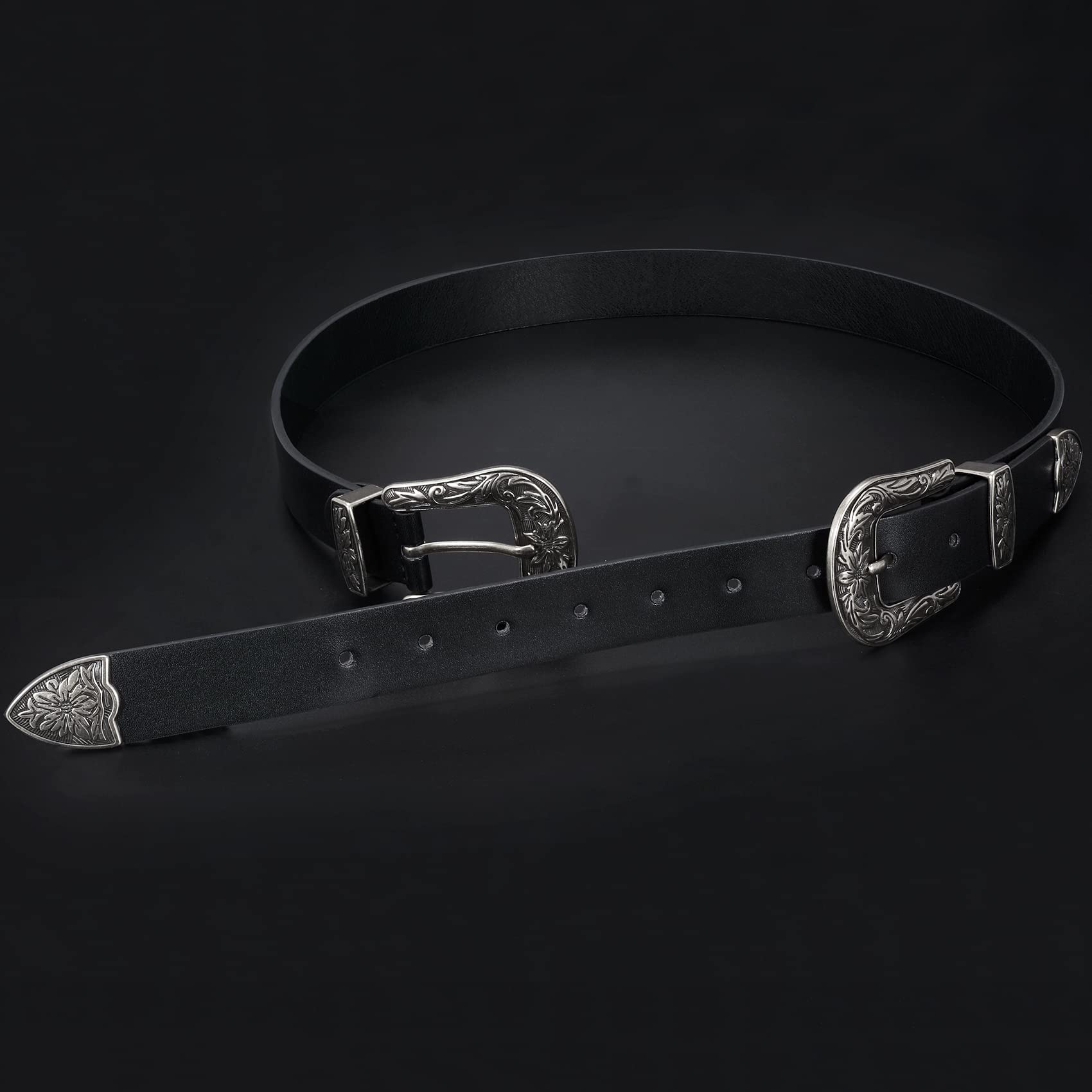 Foto 4 pulgar | Cinturón Xzqtive Para Mujer, Estilo Vintage, Estilo Western, Retro, Piel Negra - Venta Internacional.