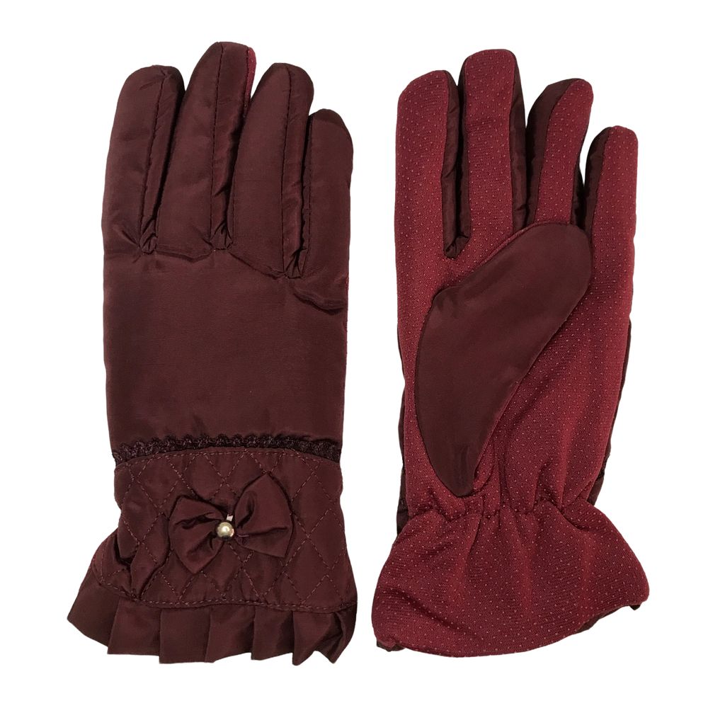 Foto 3 pulgar | Guantes de Invierno Valiz con Moñitos Vino para Mujer