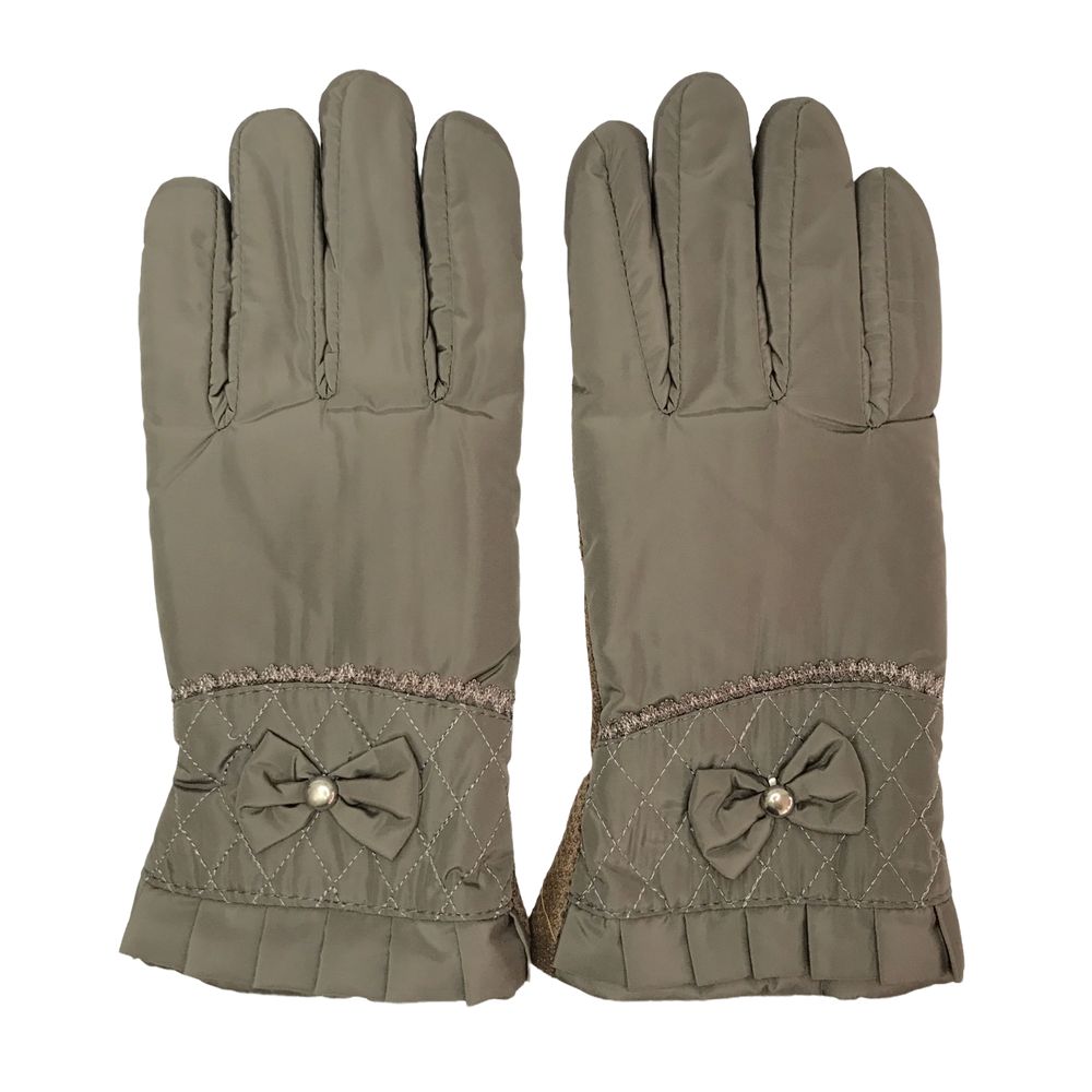 Guantes de Invierno Valiz con Moñitos Café para Mujer