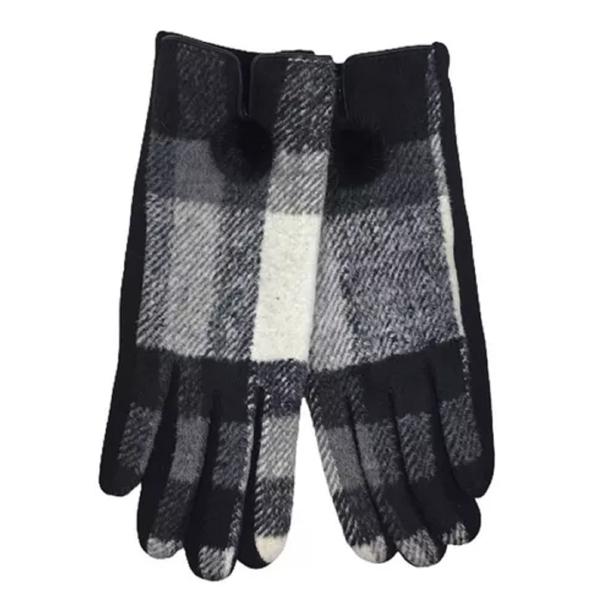 Foto 2 pulgar | Guantes de Invierno Valiz Negros a Cuadros para Dama