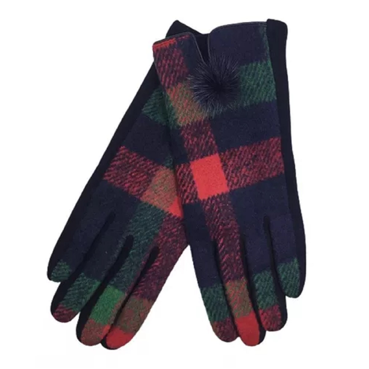 Guantes de Invierno Valiz Azules a Cuadros para Dama