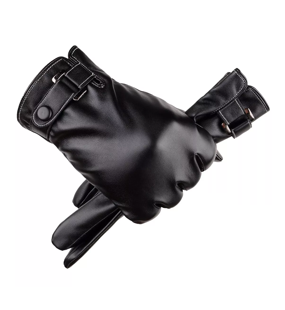 Guantes de Cuero Belug Negros para Motocicleta/Bicicleta