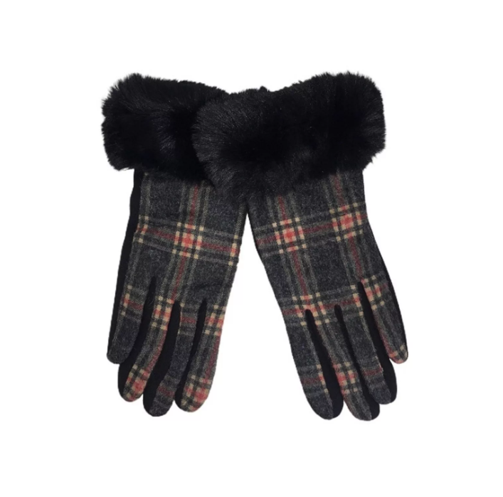 Guantes para Dama Pompón Vg0074w Negro