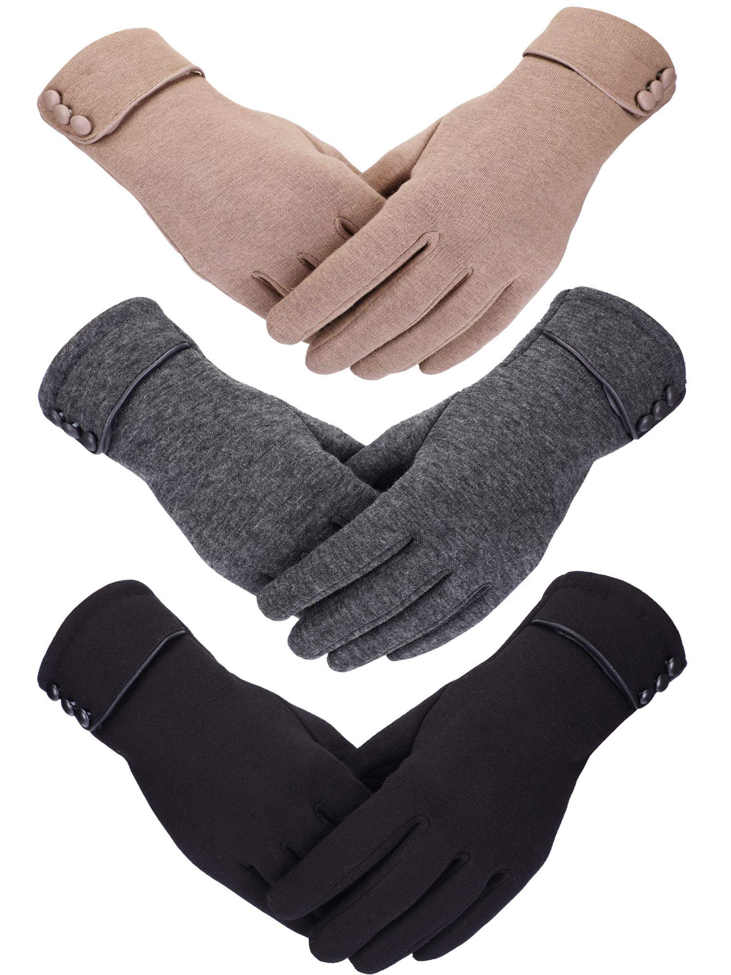 Guantes Patelai De Invierno Para Enviar Mensajes De Texto Con Pantalla Táctil Para Mujer, 3 Pares - Venta Internacional