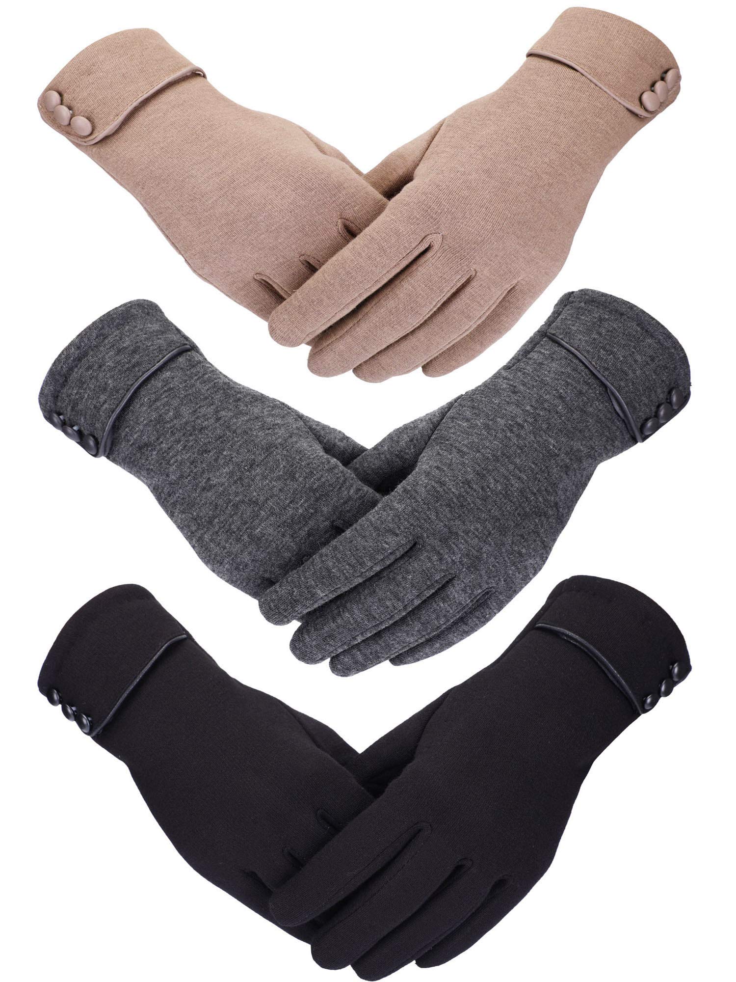 Foto 1 | Guantes Patelai De Invierno Para Enviar Mensajes De Texto Con Pantalla Táctil Para Mujer, 3 Pares - Venta Internacional