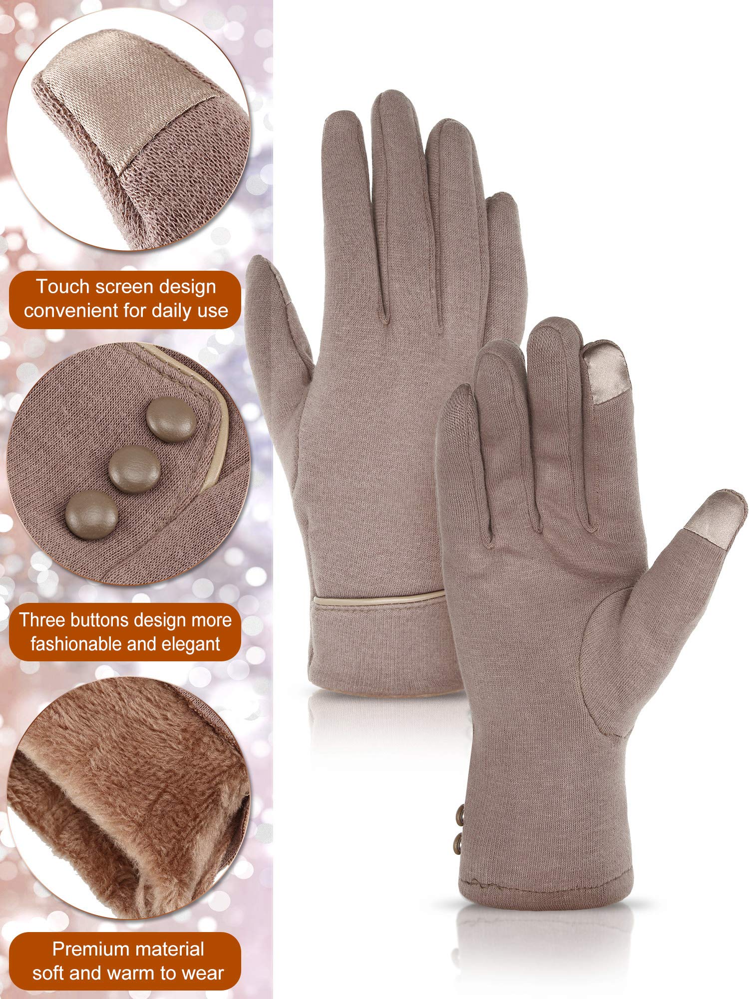 Foto 5 pulgar | Guantes Patelai De Invierno Para Enviar Mensajes De Texto Con Pantalla Táctil Para Mujer, 3 Pares - Venta Internacional