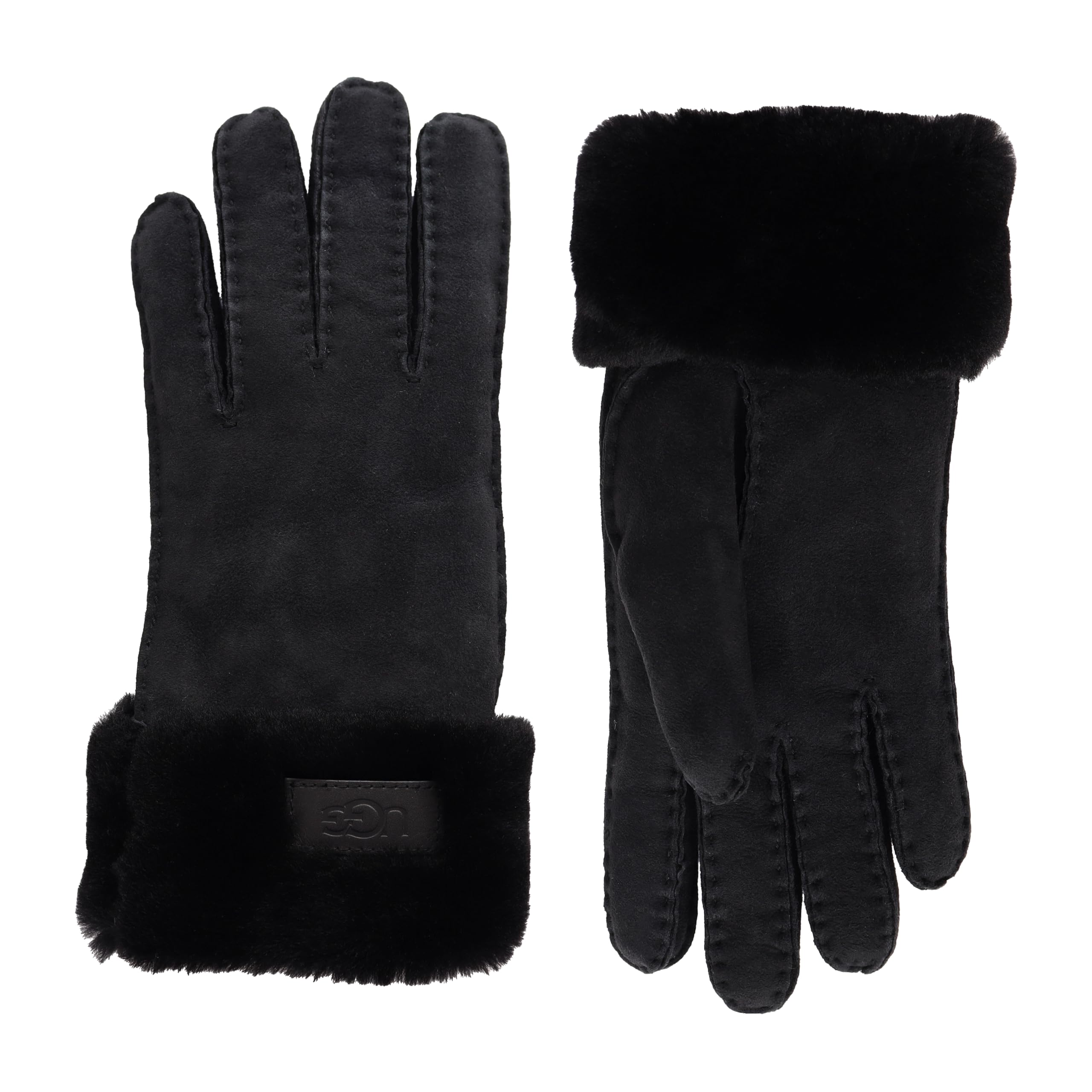 Foto 4 pulgar | Guantes de Invierno Ugg de Piel Negro para Mujer - Venta Internacional