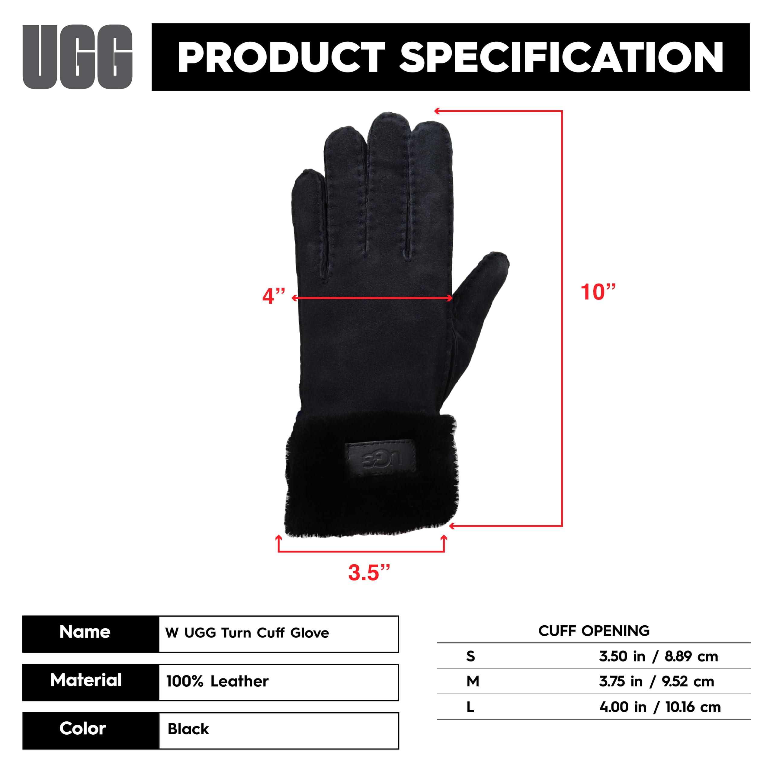 Foto 5 | Guantes de Invierno Ugg de Piel Negro para Mujer - Venta Internacional