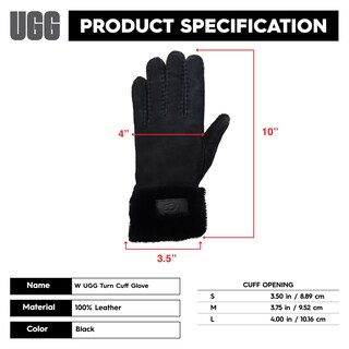 Foto 5 | Guantes de Invierno Ugg de Piel Negro para Mujer - Venta Internacional