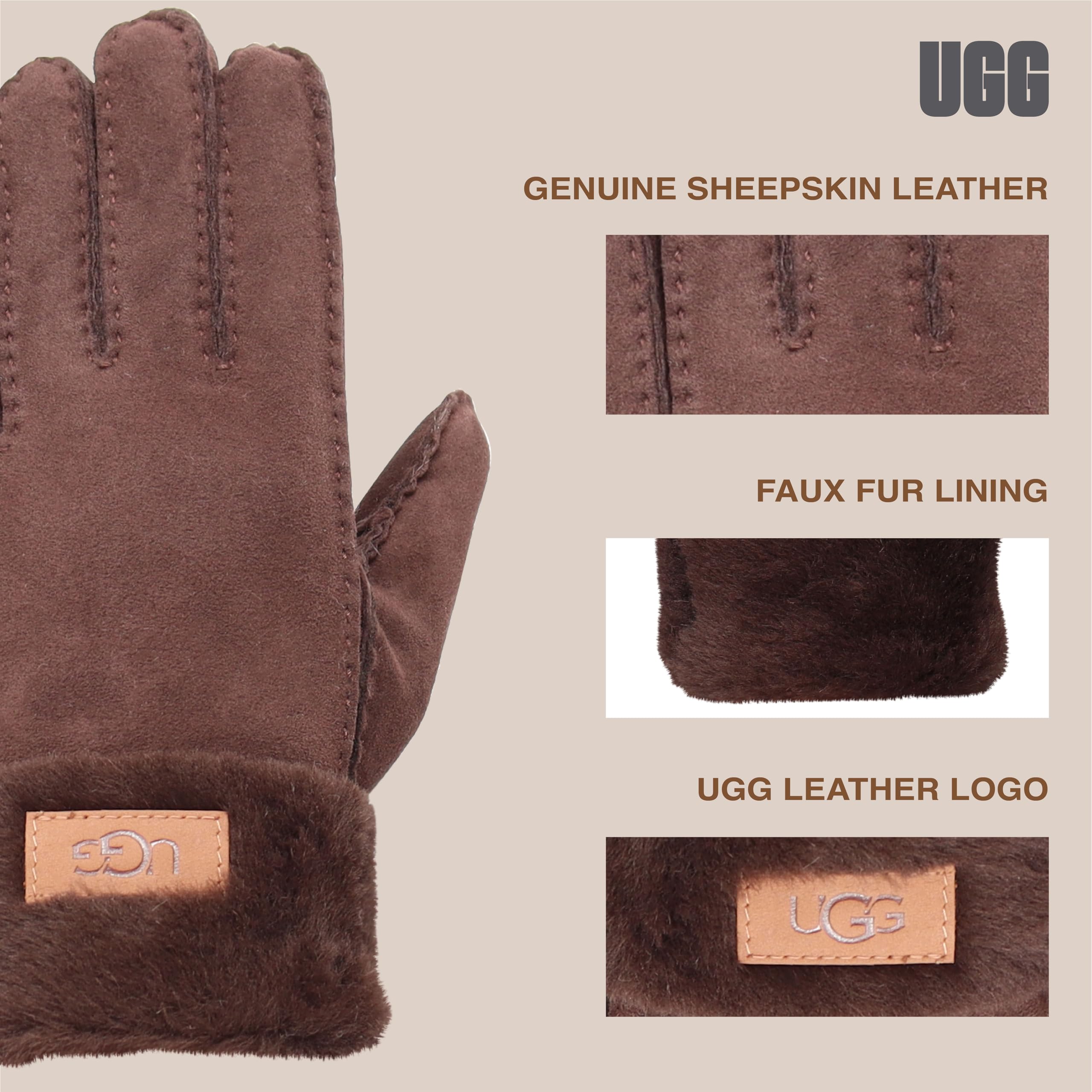 Foto 4 | Guantes Ugg de Piel - Venta Internacional