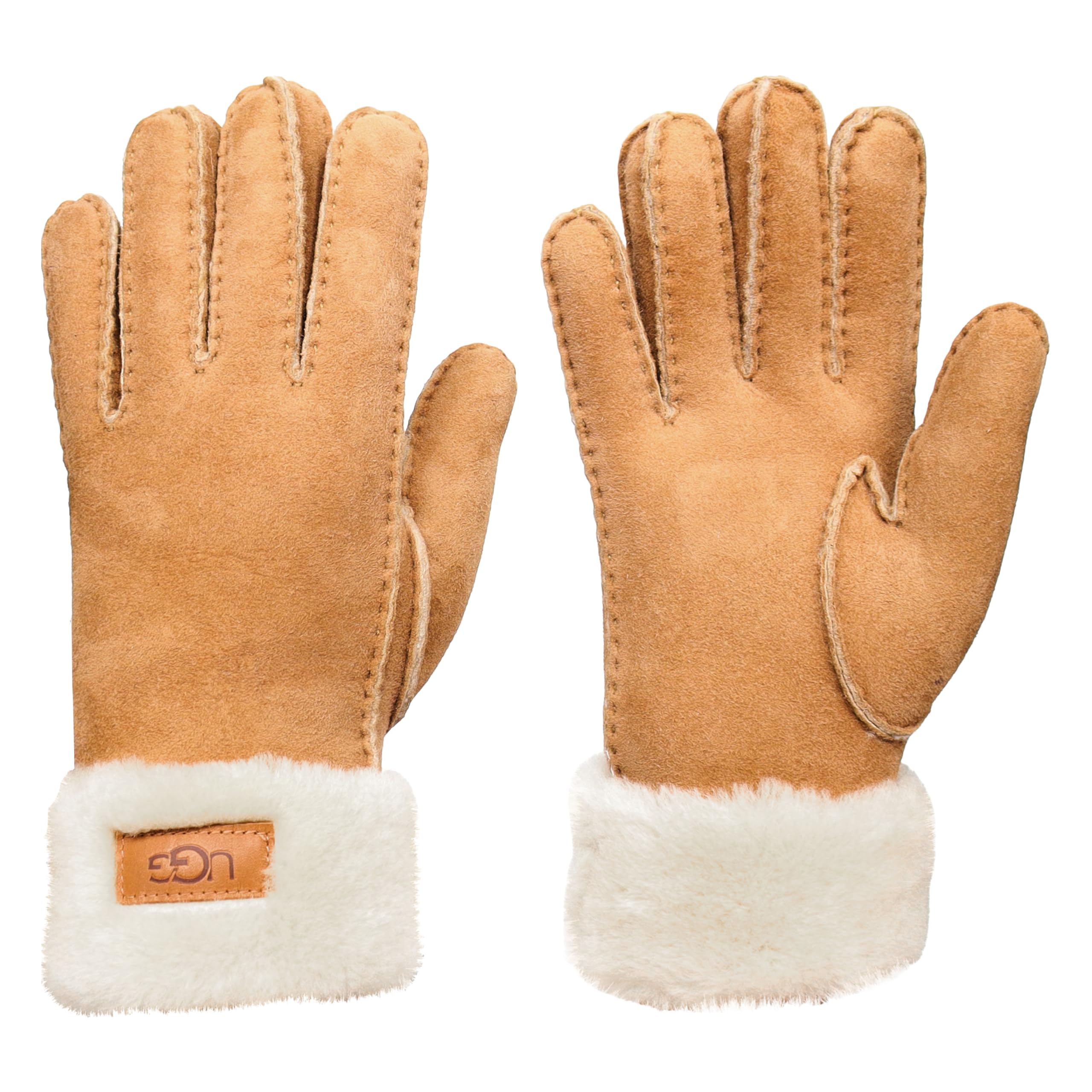 Foto 2 pulgar | Guantes de Invierno Ugg de Piel Café para Mujer - Venta Internacional