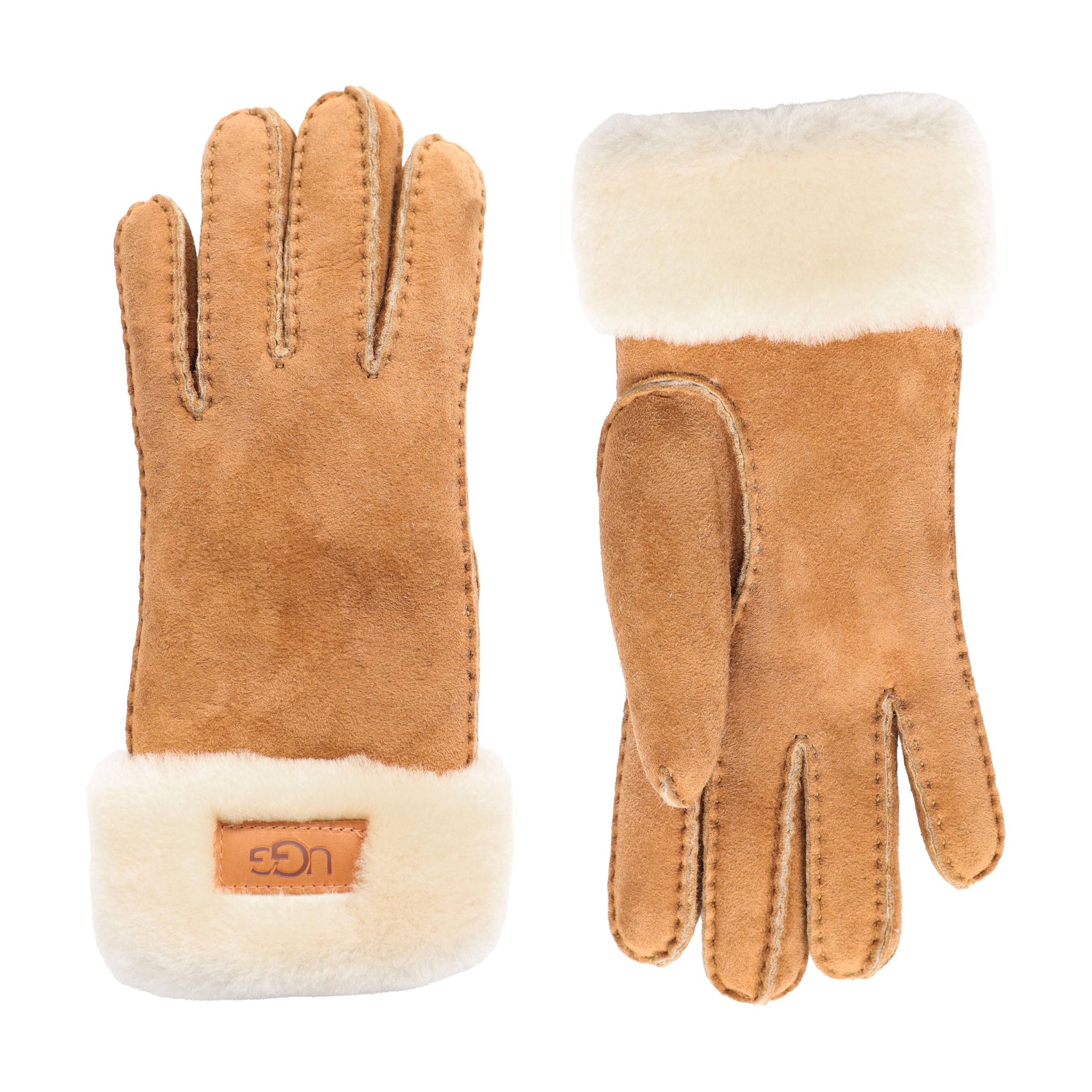 Foto 4 pulgar | Guantes de Invierno Ugg de Piel Café para Mujer - Venta Internacional