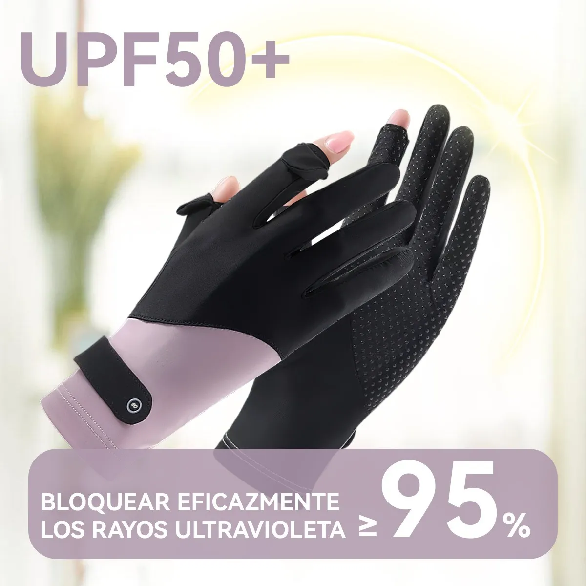 Foto 3 | 2par Guantes Protección Solar Antideslizantes Unitalla Eo Safe Imports Esi-20021 Negro