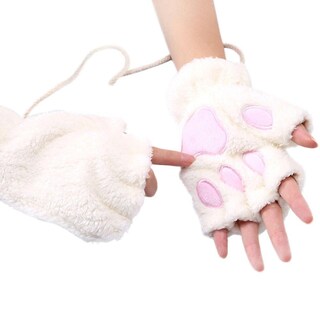 Foto 1 | Guantes Huoguo Plus De Terciopelo Para Mujer Engrosados Con Cierre De Medio Dedo - Venta Internacional.