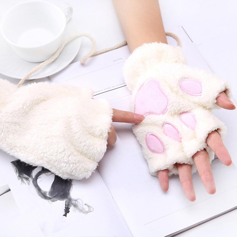 Foto 3 pulgar | Guantes Huoguo Plus De Terciopelo Para Mujer  Engrosados  Con Cierre De Medio Dedo - Venta Internacional.