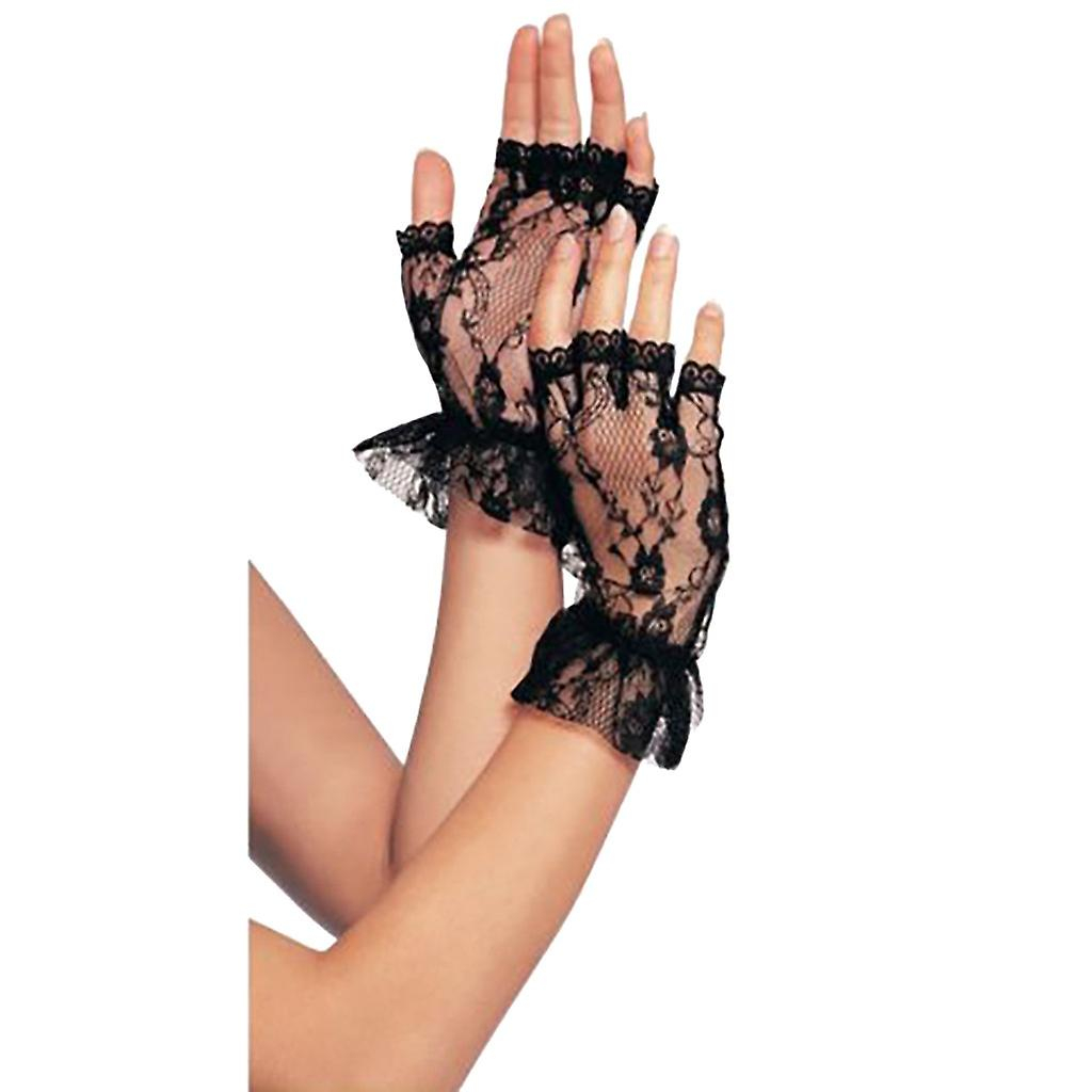 Foto 2 pulgar | Guantes De Encaje Sin Dedos Huoguo Para Mujer Negros - Venta Internacional.