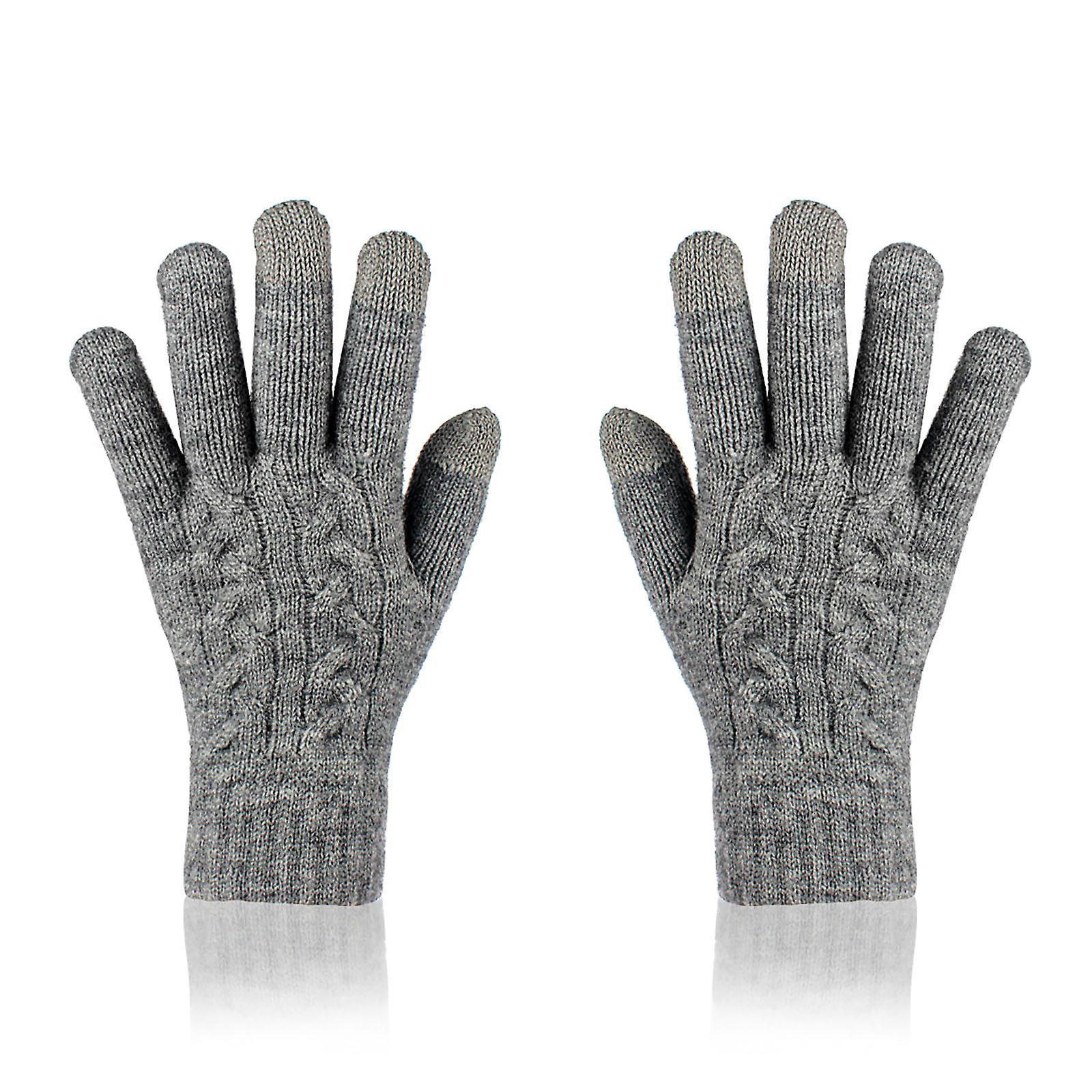 Foto 3 pulgar | Guantes Huoguo  Antideslizantes  Con Pantalla Táctil  Tejidos En Invierno Para Mujer - Venta Internacional.