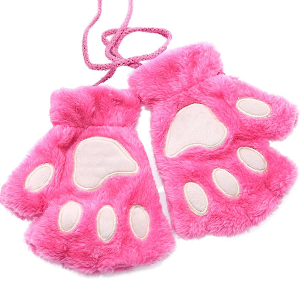 Foto 2 pulgar | Guantes Huoguo Plus De Terciopelo Para Mujer  Engrosados  Con Cierre De Medio Dedo - Venta Internacional.