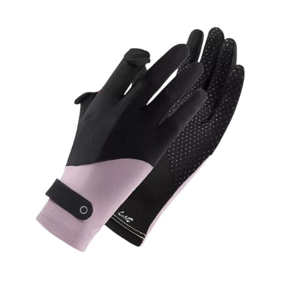 Foto 1 | Antideslizante  Protección Solar  Guantes De Pantalla Táctil Lab.g Negro Con Rosa
