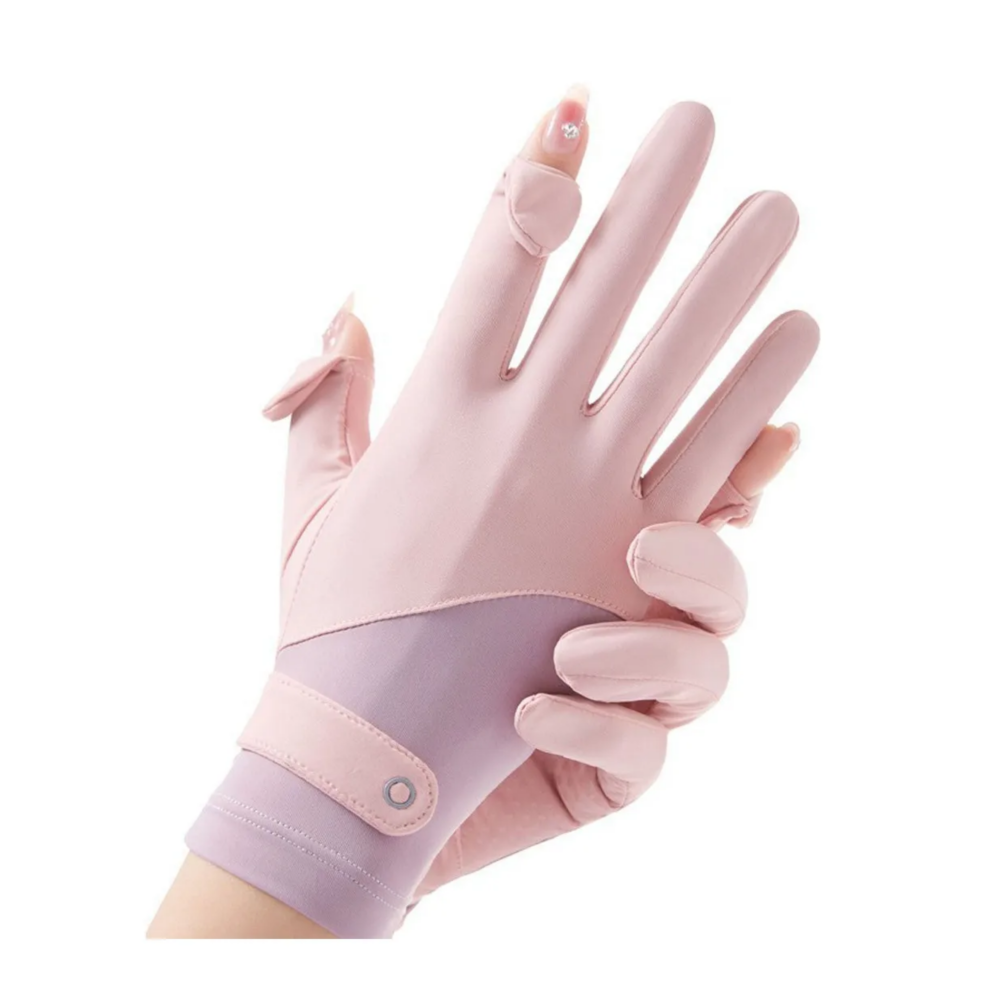 Foto 4 pulgar | Antideslizante  Protección Solar  Guantes De Pantalla Táctil Lab.g Negro Con Rosa