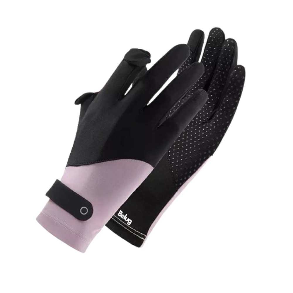 Foto 2 pulgar | Antideslizante  Protección Solar  Guantes De Pantalla Táctil Belug  Negro Con Rosa