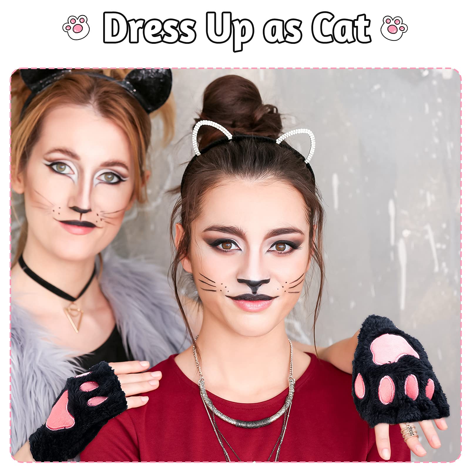 Foto 4 | Guantes sin Dedos Satinior con Forma de Pata de Gato para Mujer 4 Pares - Venta Internacional