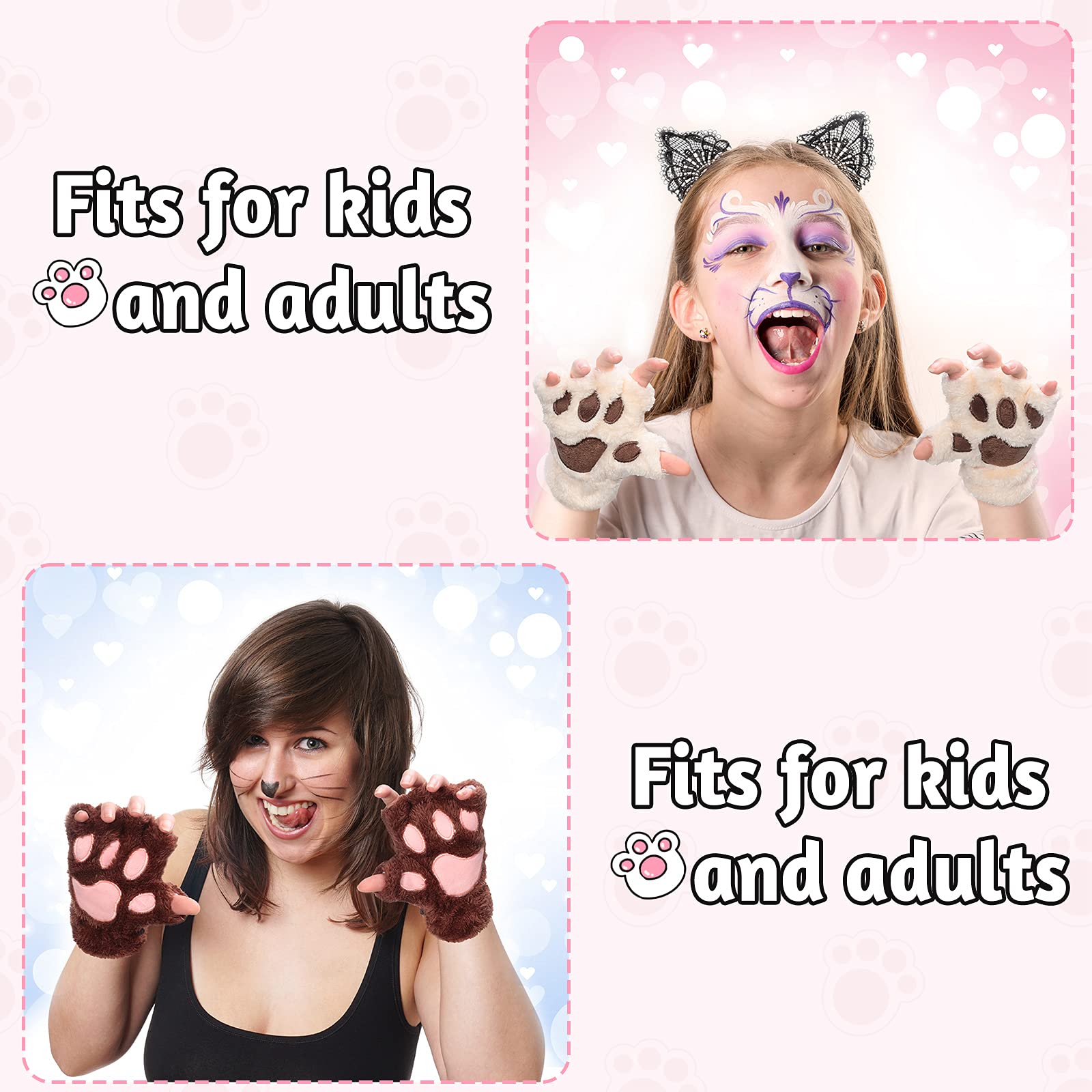 Foto 5 | Guantes sin Dedos Satinior con Forma de Pata de Gato para Mujer 4 Pares - Venta Internacional