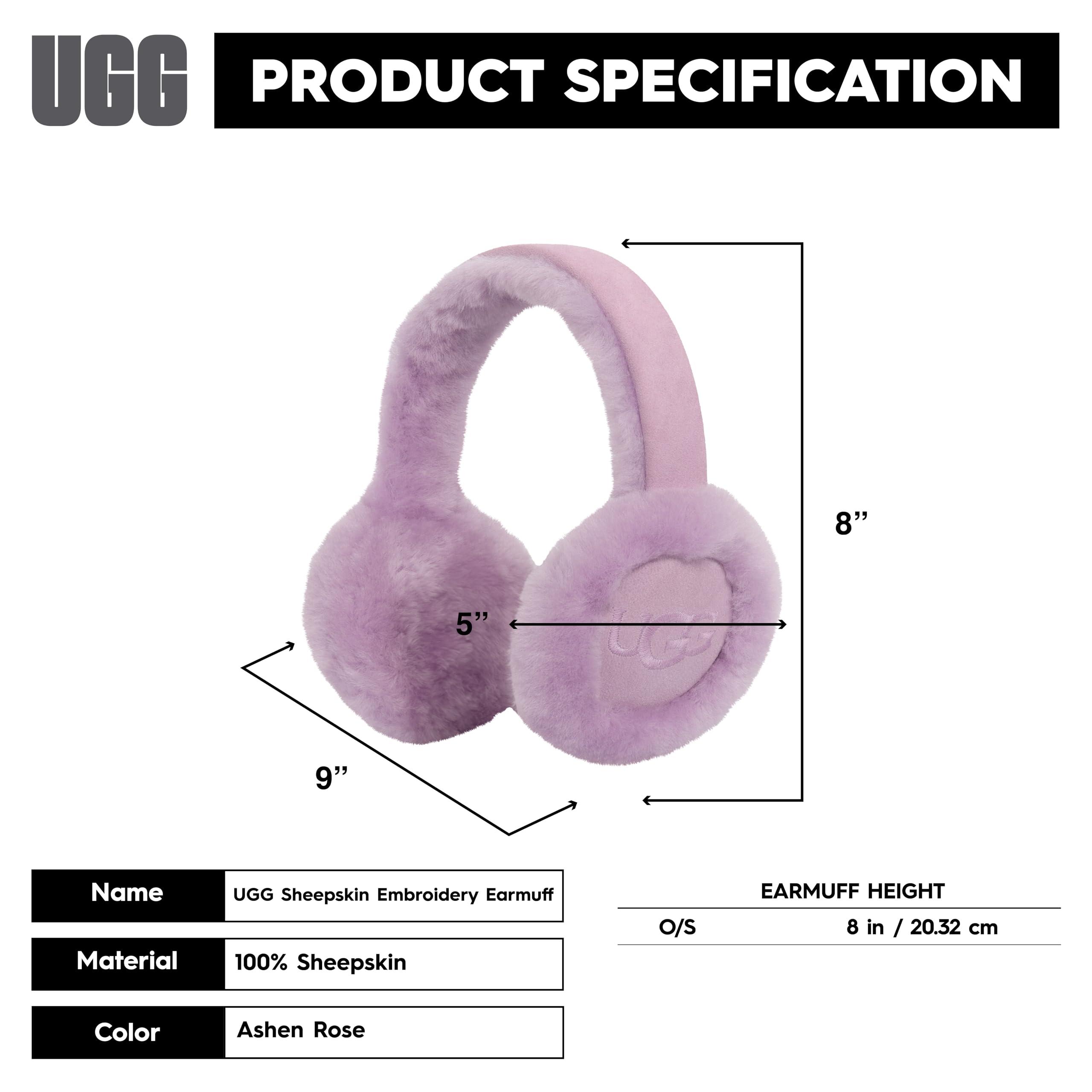 Foto 8 pulgar | Orejeras Ugg De Piel De Oveja Resistente Al Agua Para Mujer, Color Rosa Ceniciento - Venta Internacional.