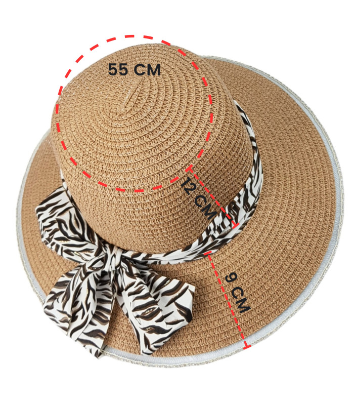 Foto 4 | Sombrero de Mujer de Ala Ancha Sol Playa Protección Paja Plegable Café