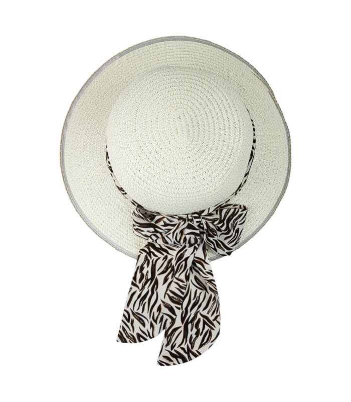 Foto 5 | Sombrero De Mujer Ala Ancha de Paja Plegable Blanco