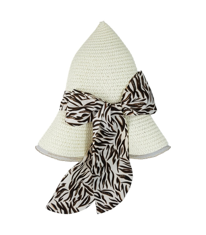 Foto 7 | Sombrero De Mujer Ala Ancha de Paja Plegable Blanco