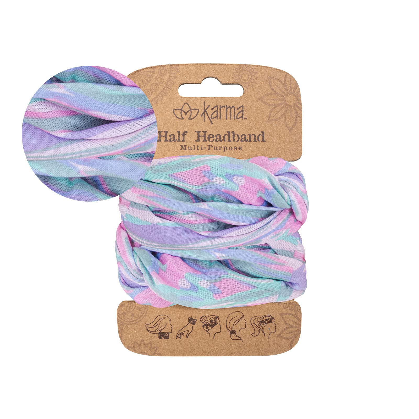 Foto 6 pulgar | Diadema Karma Daisy Para Mujer De Tela Azul Y Blanca Mediana - Venta Internacional.