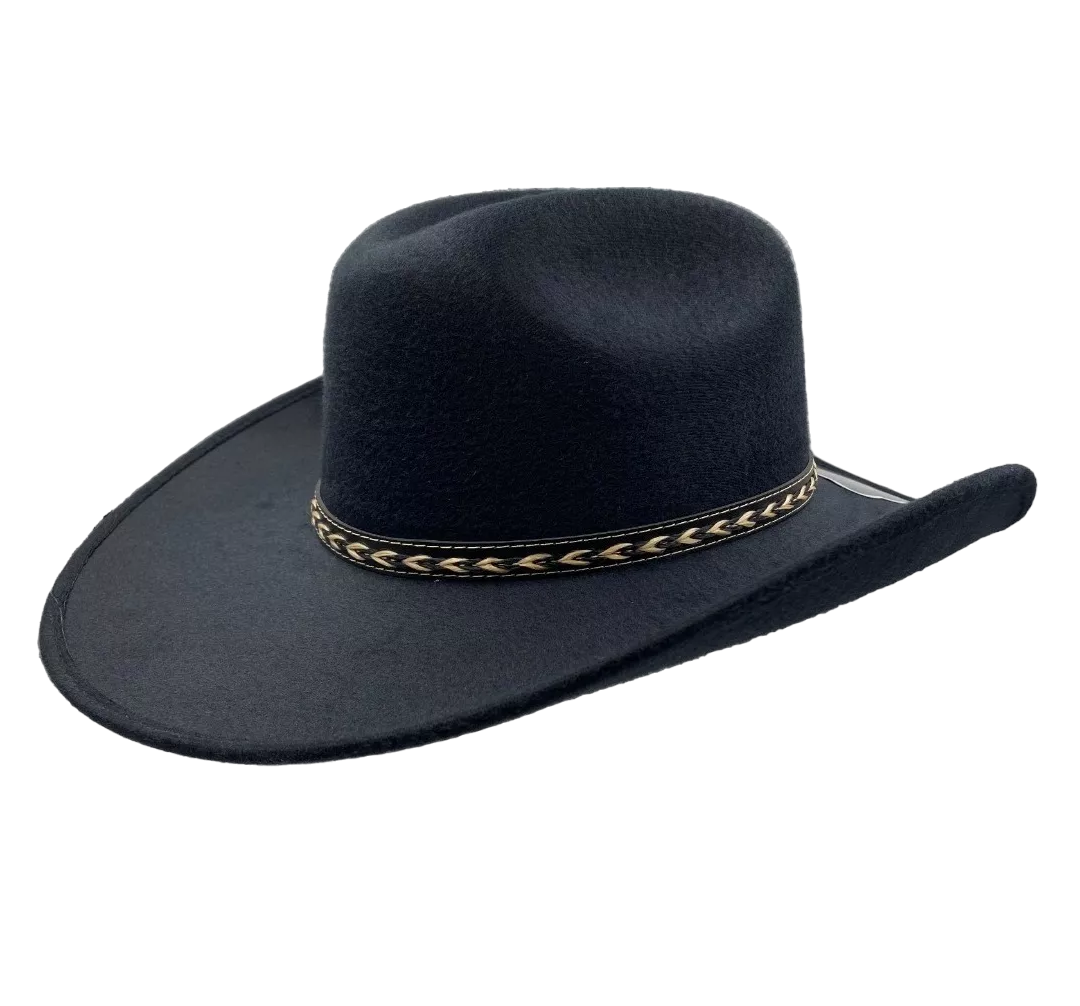 Foto 2 pulgar | Sombrero Vaquero Moda Texana 100% Lana Unisex Horma Elegante Negro Talla L