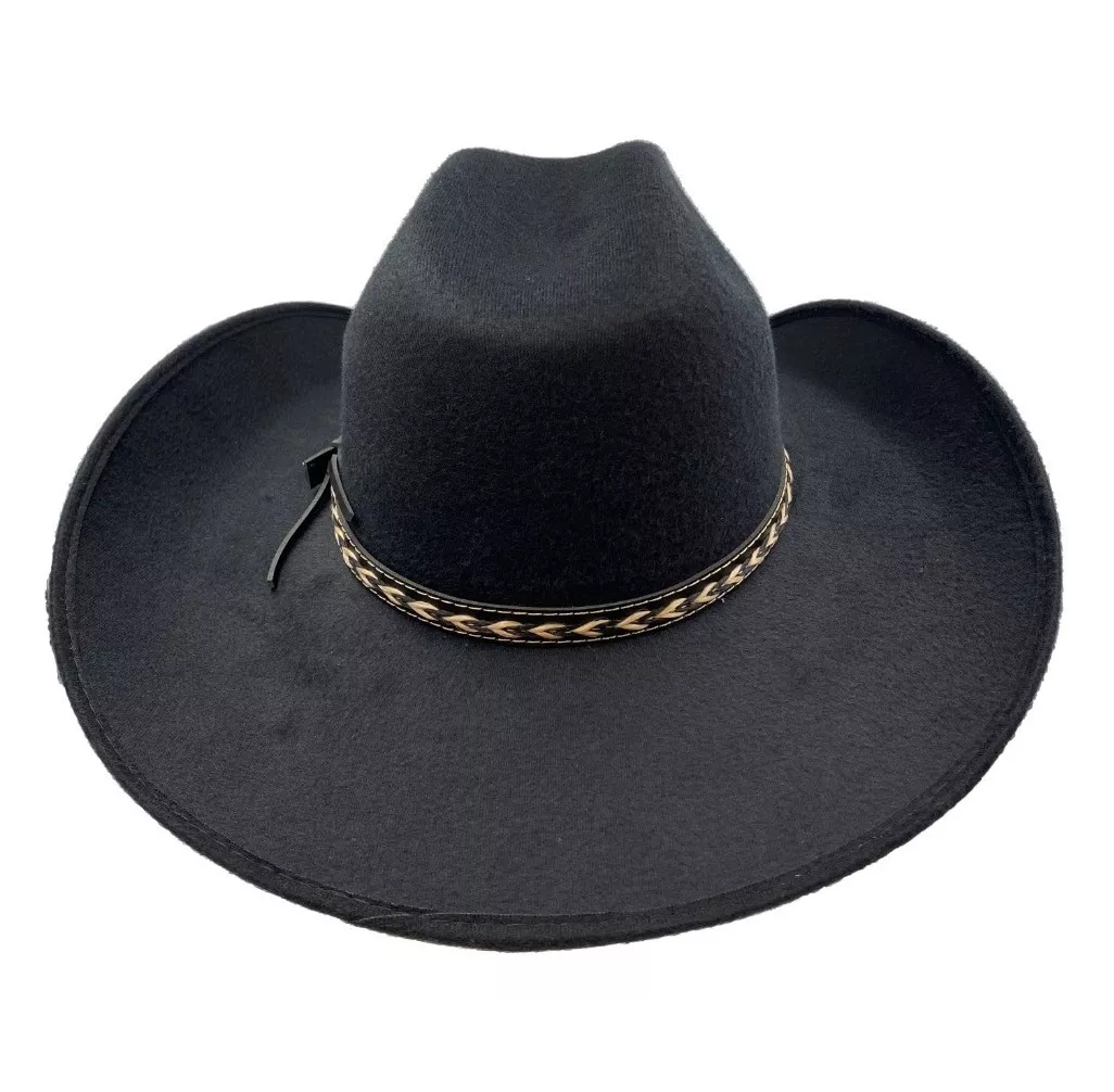 Foto 4 pulgar | Sombrero Vaquero Moda Texana 100% Lana Unisex Horma Elegante Negro Talla L