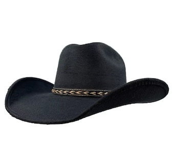 Foto 4 | Sombrero Vaquero Moda Texana 100% Lana Unisex Horma Elegante Negro Talla L