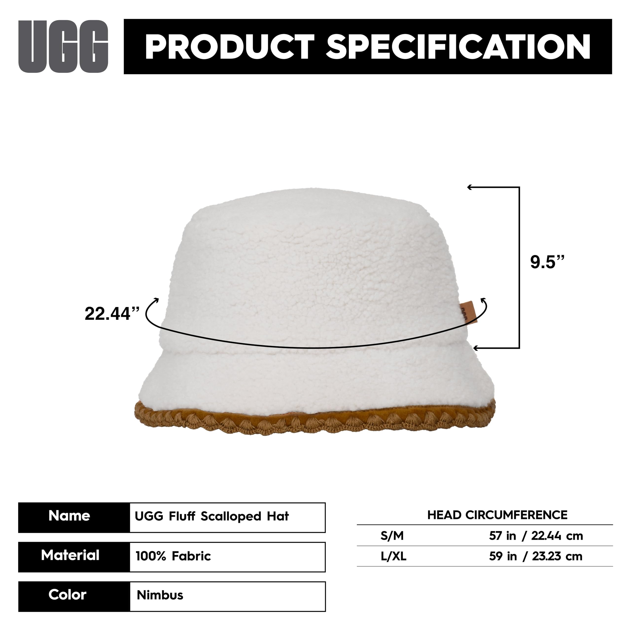 Foto 6 pulgar | Gorro De Invierno Ugg Uggfluff Festoneado De Piel Sintética Nimbus S-m Para Mujer - Venta Internacional.