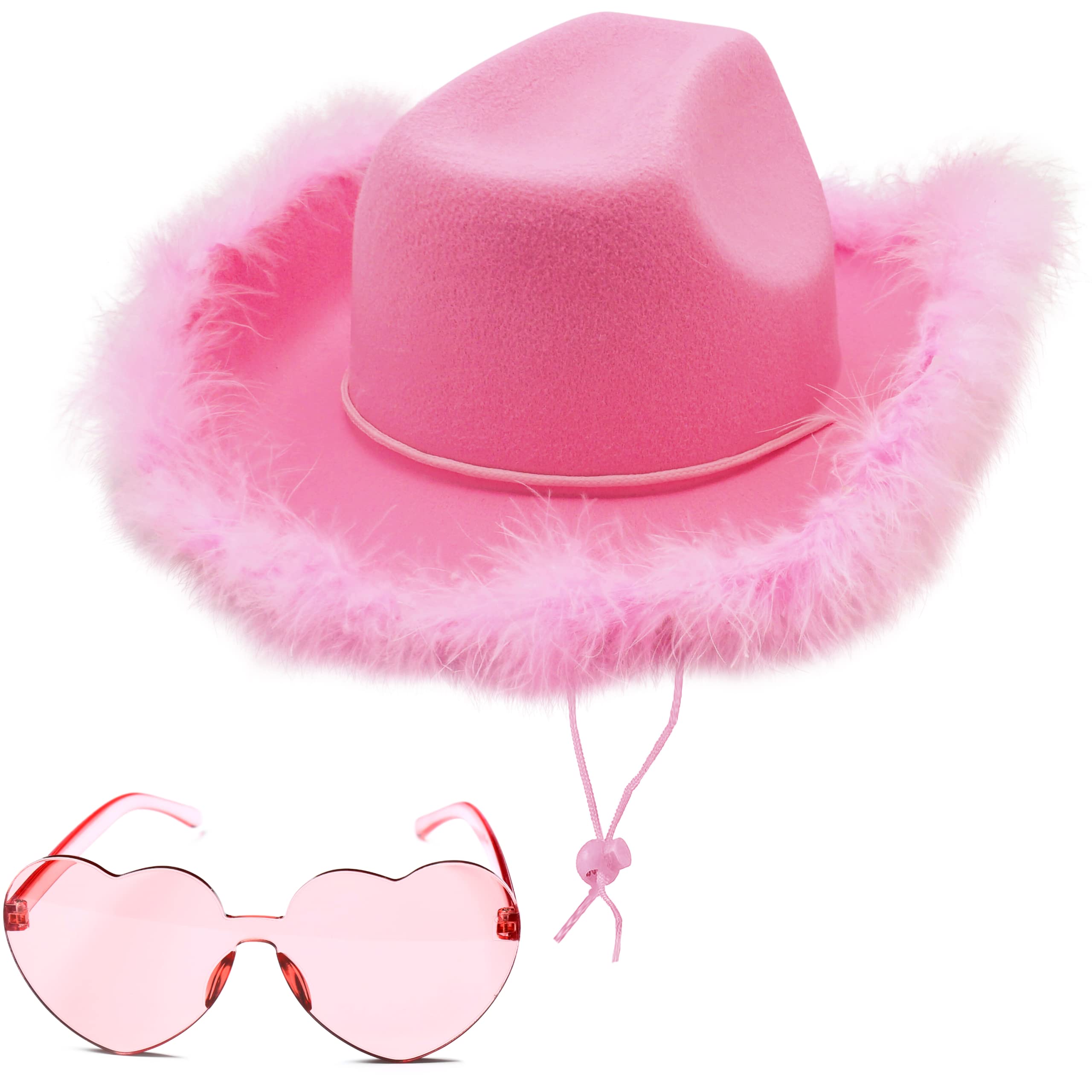 Foto 2 pulgar | Sombrero De Vaquero 4e's Novelty Pink Con Plumas Para Mujer - Venta Internacional.