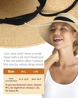 Foto 6 | Sombrero Furtalk Womens Beach Sun Straw Upf 80+ - Venta Internacional